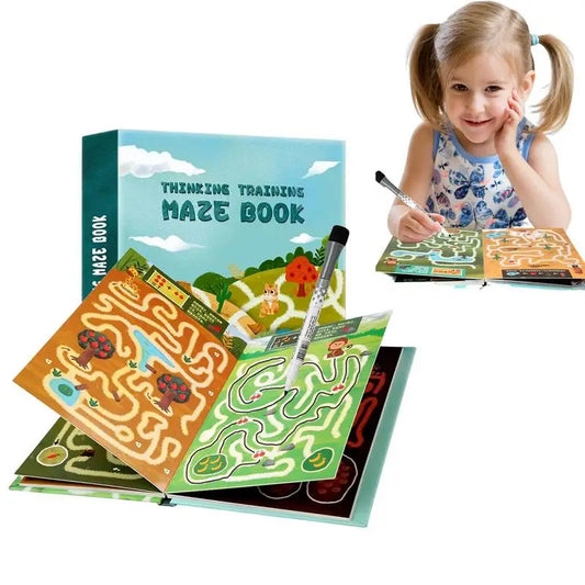 Montessori Maze & Math Activity Books for Creative Kids Ages 3-12