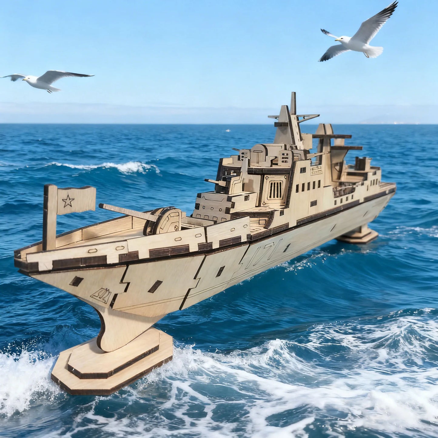 3D Puzzle Warship Model For Gift Enthusiasts Christmas Edition