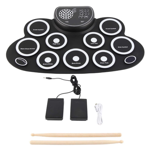 Roll Up Drum Set With Dual USB Speakers Rechargeable