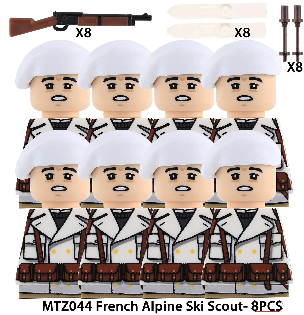 French Infantry Brick Set | WW2 Military Gear | Armor And Gun Kit | Kids Gift