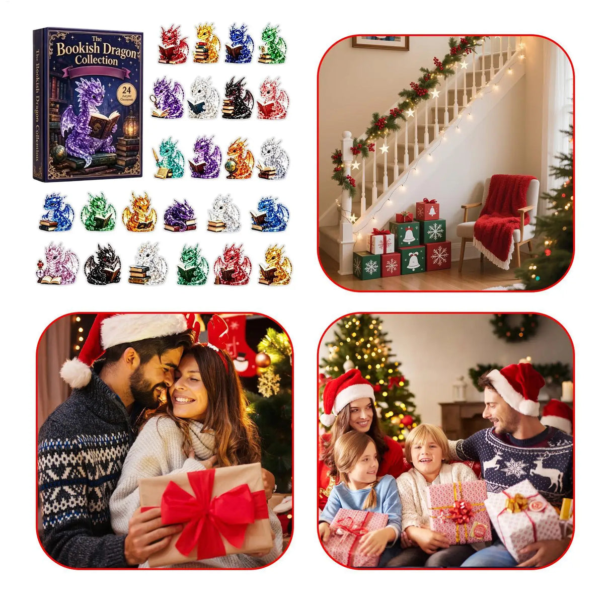 Advent Calendar | 2026 Dragon Figurines | 24 Piece 2D Flat Acrylic Countdown | Cute Christmas Gift