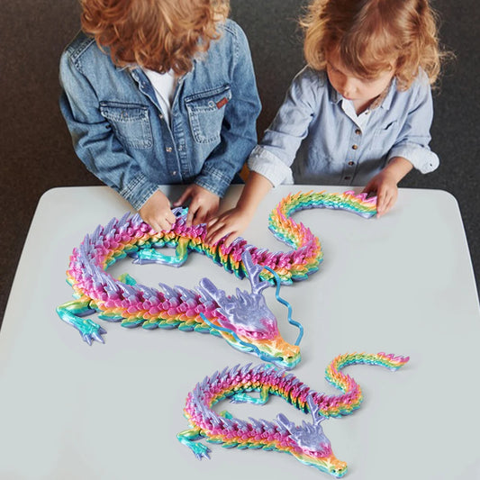 3D Printed Fully Articulated Dragon Ornament Set For Desk Display