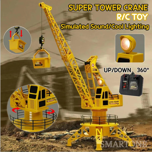 Remote Control Tower Crane Model for Kids Electric Play - ToylandEU
