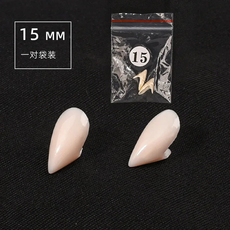 False Vampire Teeth | Premium Resin Material | Adult Cosplay Prop | Five White Pairs