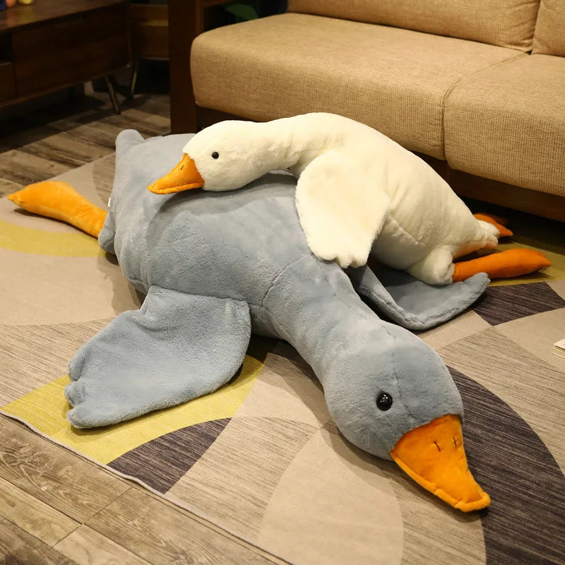 Giant Fluffy Duck Plush Toy Sleeping Pillow - 50-130cm Cute Animal - ToylandEU