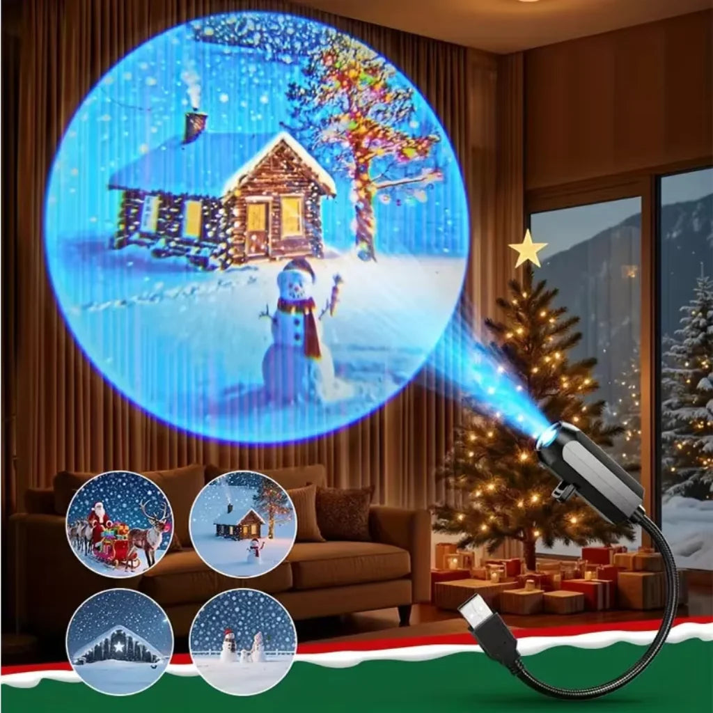 LED Projector Night Light | Adjustable Patterns | USB Ceiling Decor | Pattern Set