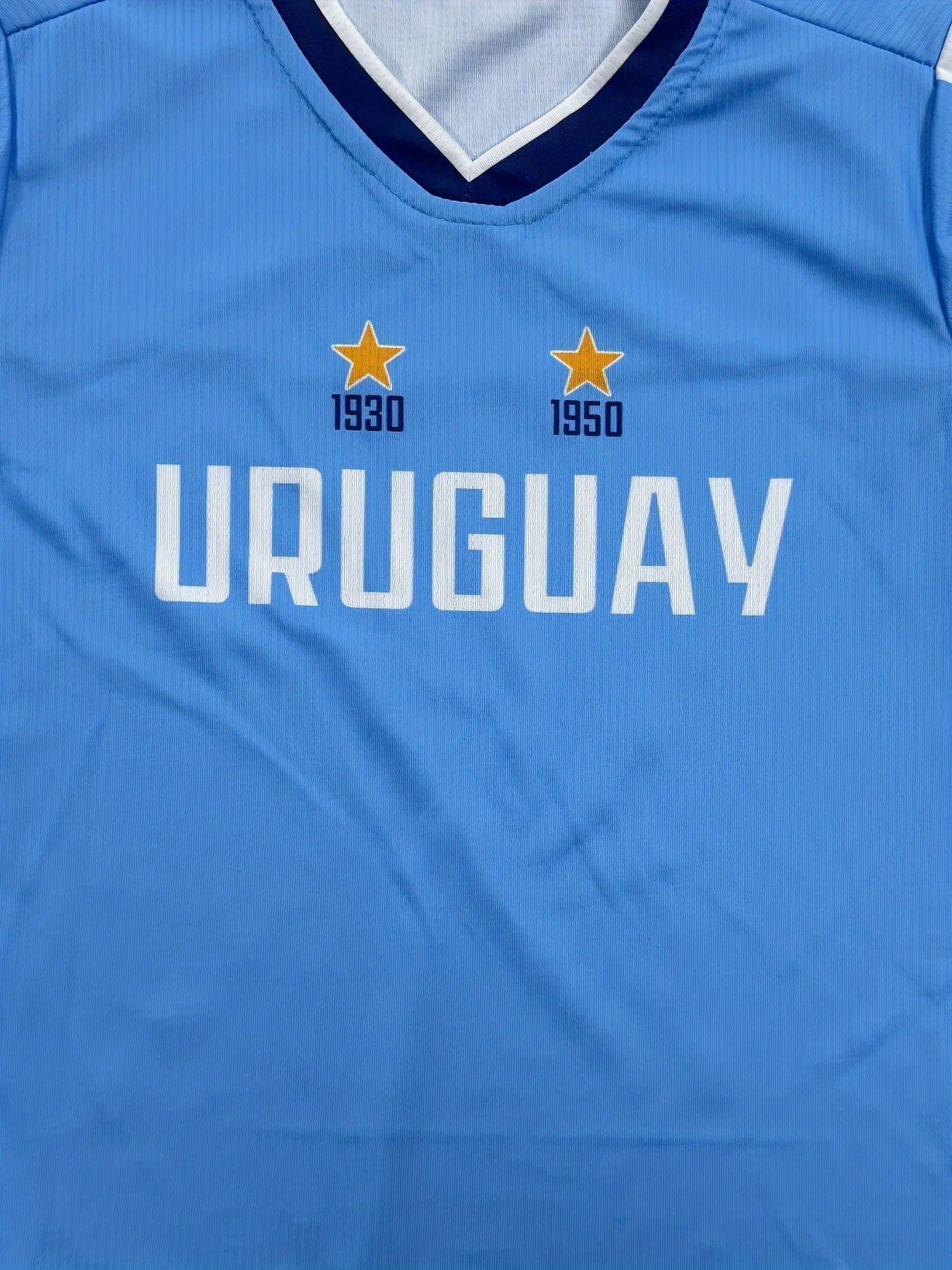 Customizable Kids Uruguay Soccer Training Jersey - Personalized Youth Football Tracksuit with Name & Number