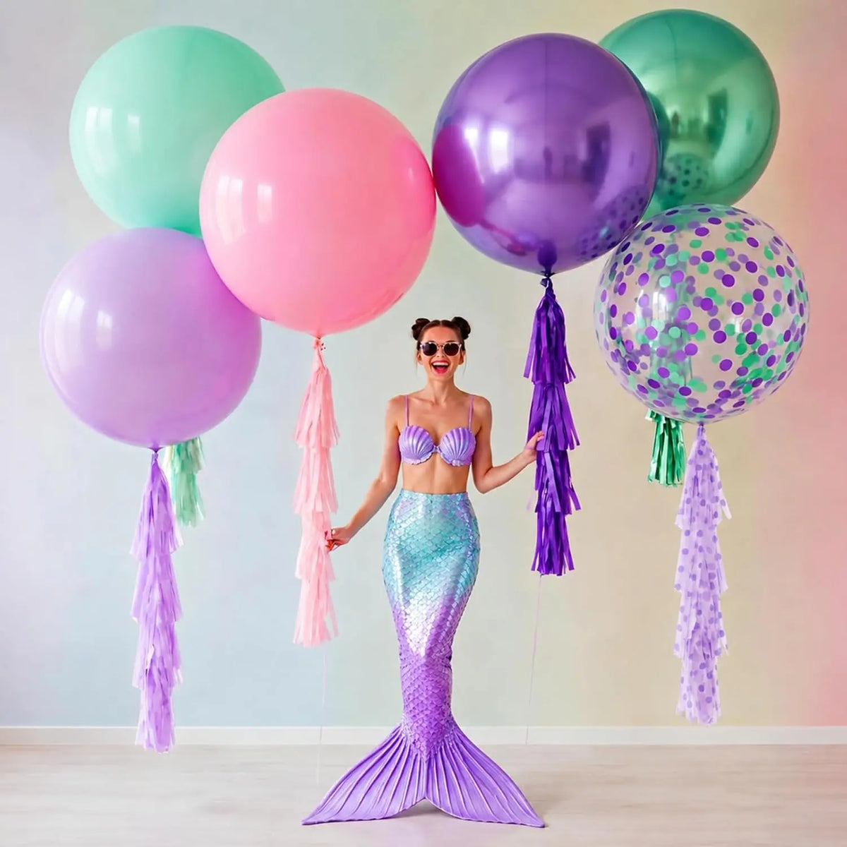 Giant Balloons | 36 Inch | With Tassels | Christmas Party Decor