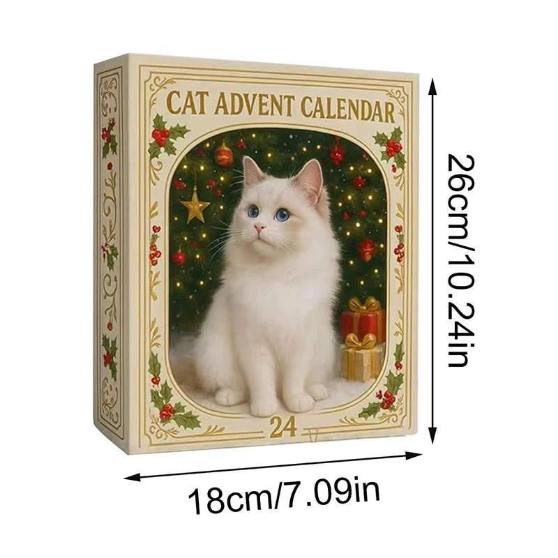 Cat Advent Calendar | 24 Days Xmas Countdown | 24pc Acrylic Kitten Decor | Gift