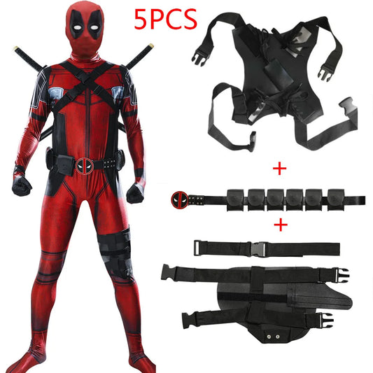 Deadpool Cosplay Costume with Mask - Official Marvel Halloween Costume for All Ages