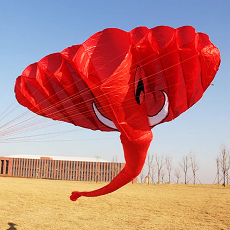 Inflatable Soft Elephant Kite, 5.2M Nylon Outdoor Kite with 9 Holes - ToylandEU