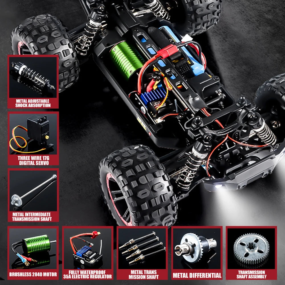 Lightning-Fast  2105A 4WD RC Monster Truck - 75KM/H Fun!