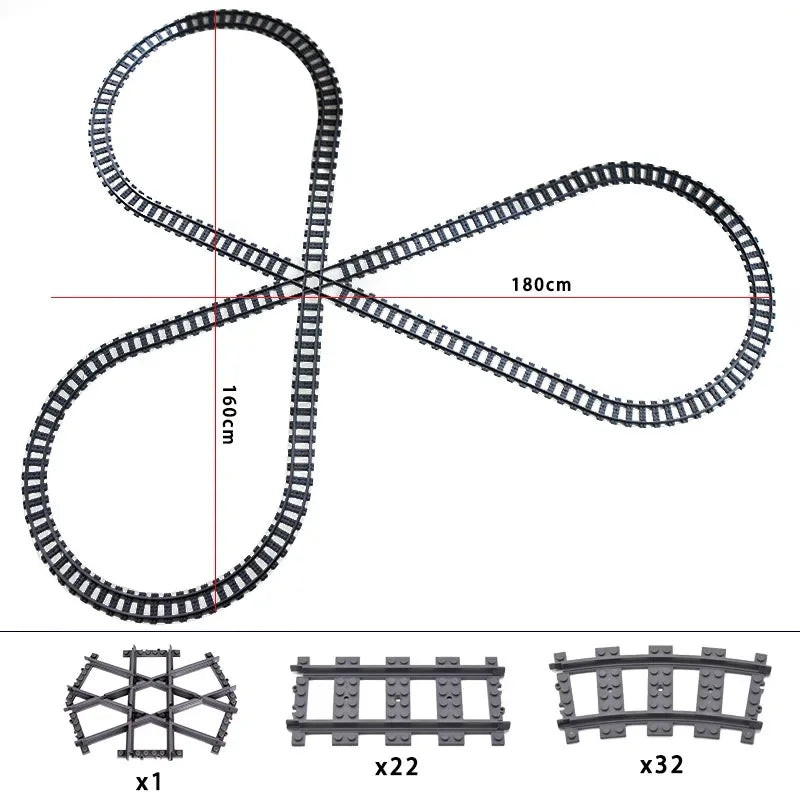 Train Track Building Blocks | Compatible With LEGO | Bridge Cross Track | Cross Track Set