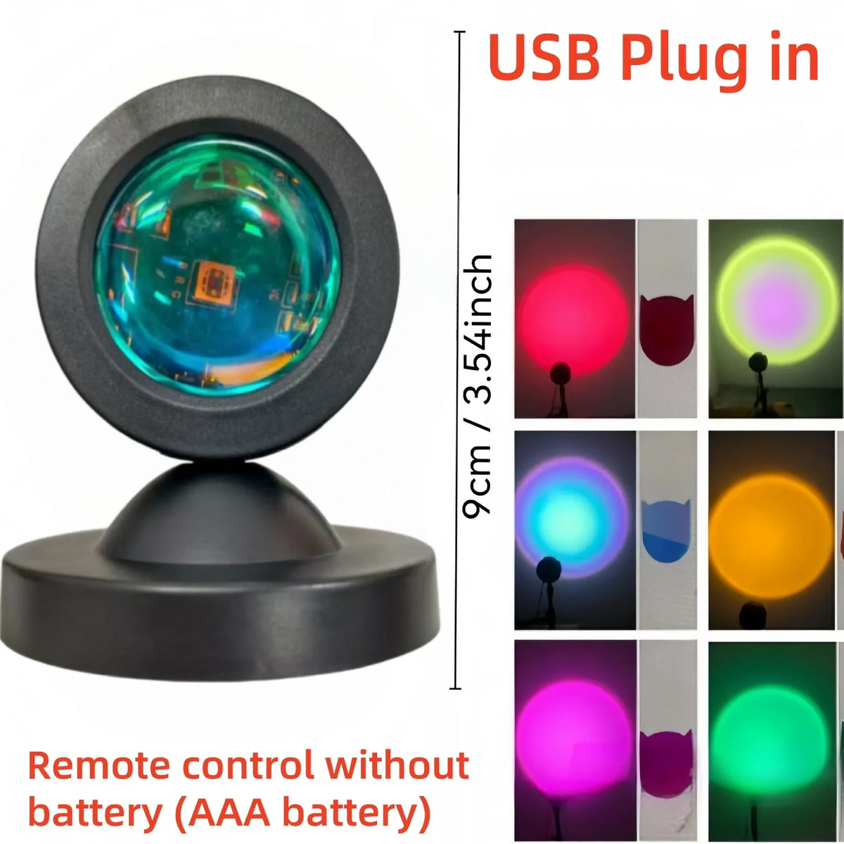 Sunset Projection Light | 16-Color Spectrum | USB Remote | Ambient Nightlight