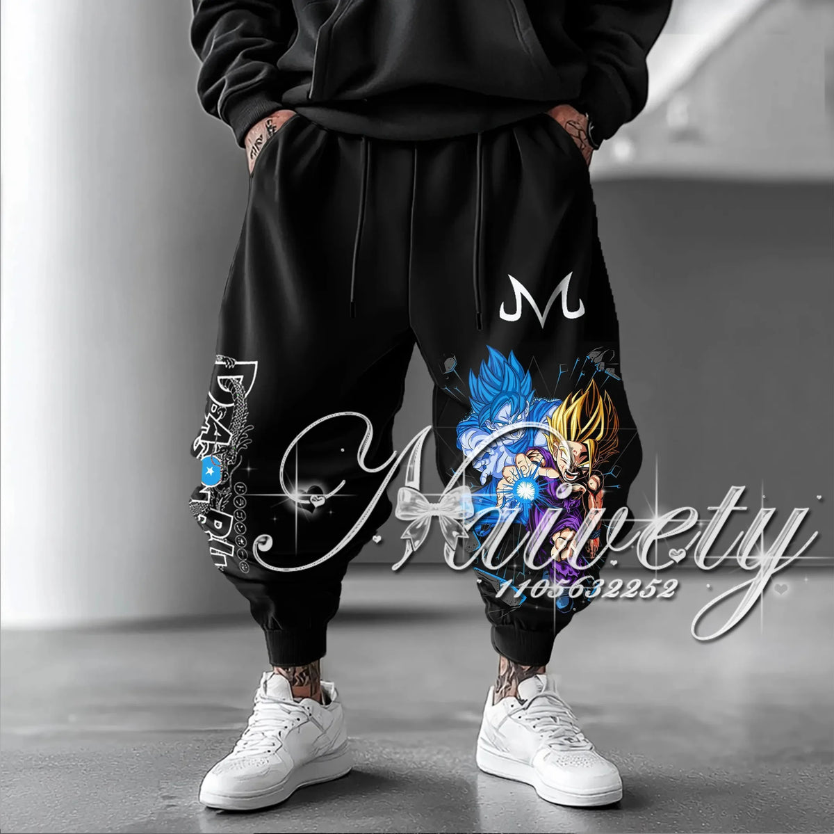 Dragon Ball Joggers | Goku Black Print | Quick Dry Fabric | Unisex Fit