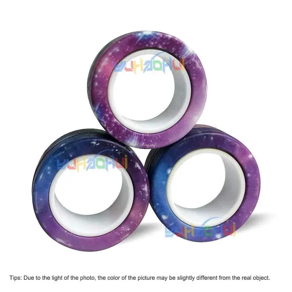 3PCS Fingertip Magnetic Rings Colorful Relief Fidget Toys Set for Adult Magnet Spinner - ToylandEU