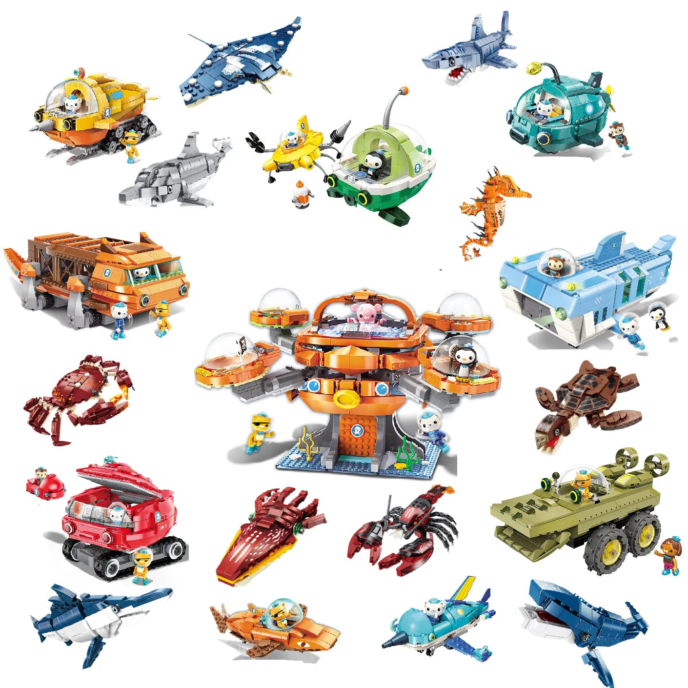 Octonauts Octopod GUP Building Blocks Action Figures - Ocean Adventure - ToylandEU