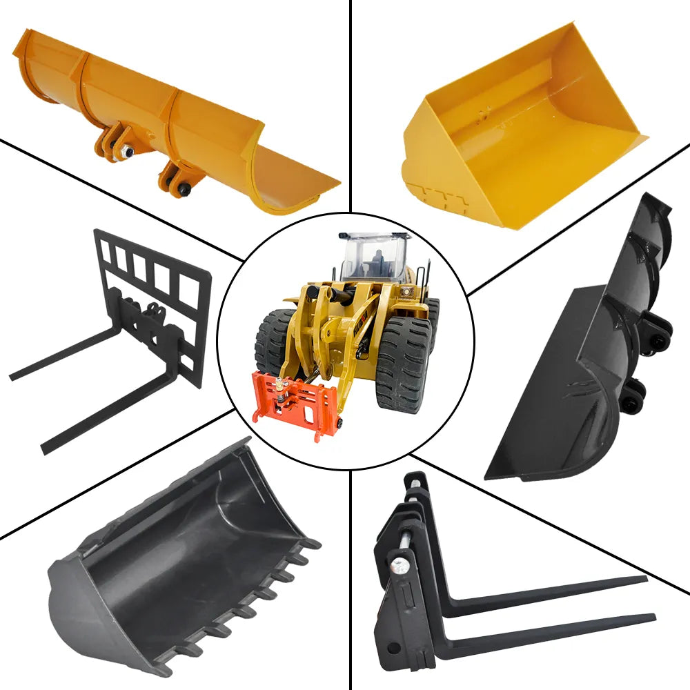 1583 Remote Control Wheel Loader Metal Bucket Fork Quick Hitch Connector Upgrade - ToylandEU