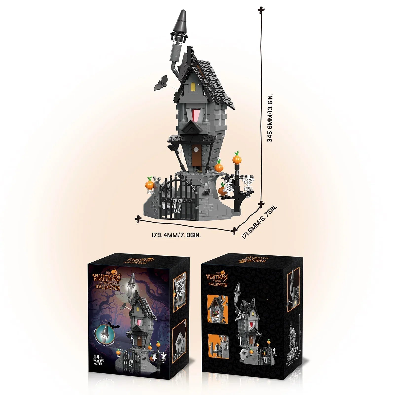Nightmare Halloween Light Up Castle Building Block Set - ToylandEU