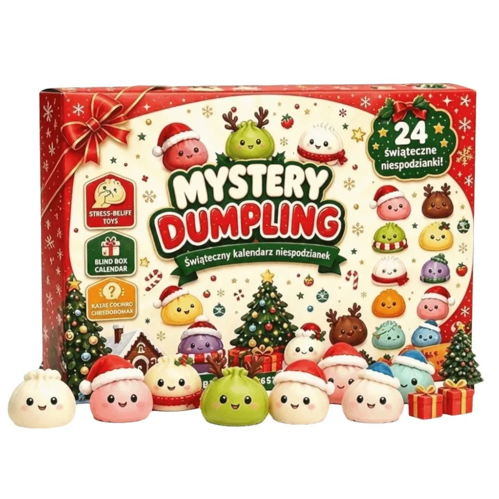 Advent Calendar | Soft Christmas Dumplings | 24 Numbered Doors TPR Fidget Toys | Stress Relief Gift