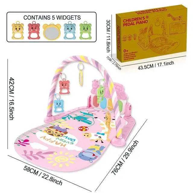 Baby Music Activity Gym Rug Play Mat Newborn Carpet Pedal Piano Keyboard Infant Fitness Rack Playmat Crawling Game Pad Toys Gift - ToylandEU