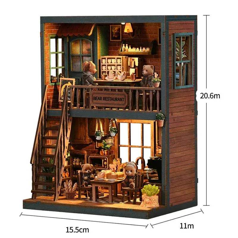 Wooden Book Nook DIY Miniatures Shelf Insert Dollhouses - ToylandEU
