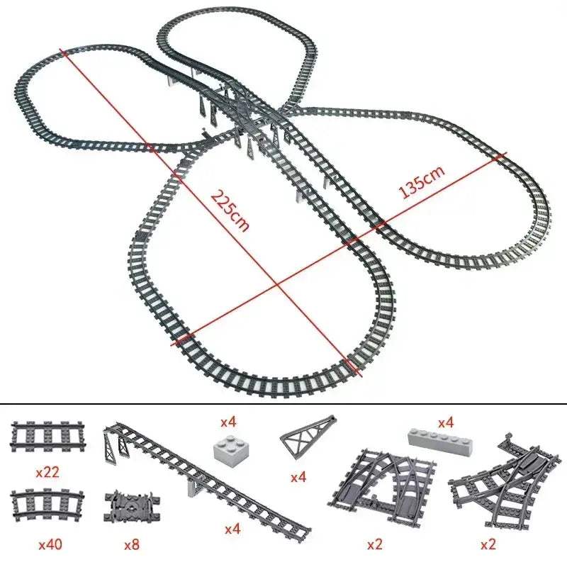 Lego Compatible Flexible Train Tracks Building Set For Kids - ToylandEU