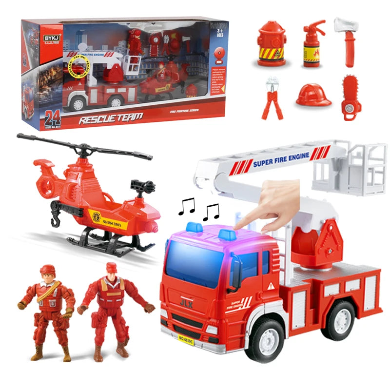 2023 City Fire Station Toy Set with Fire Truck, Helicopter, and Figurines - ToylandEU