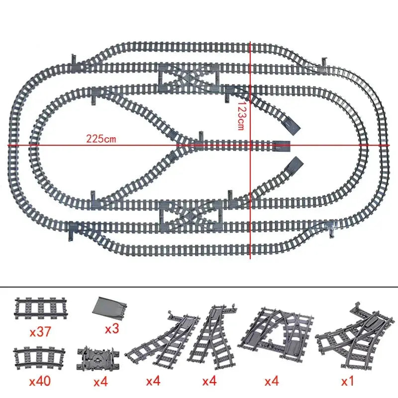 City Train Tracks Flexible Sets For Lego Compatible Bricks - ToylandEU