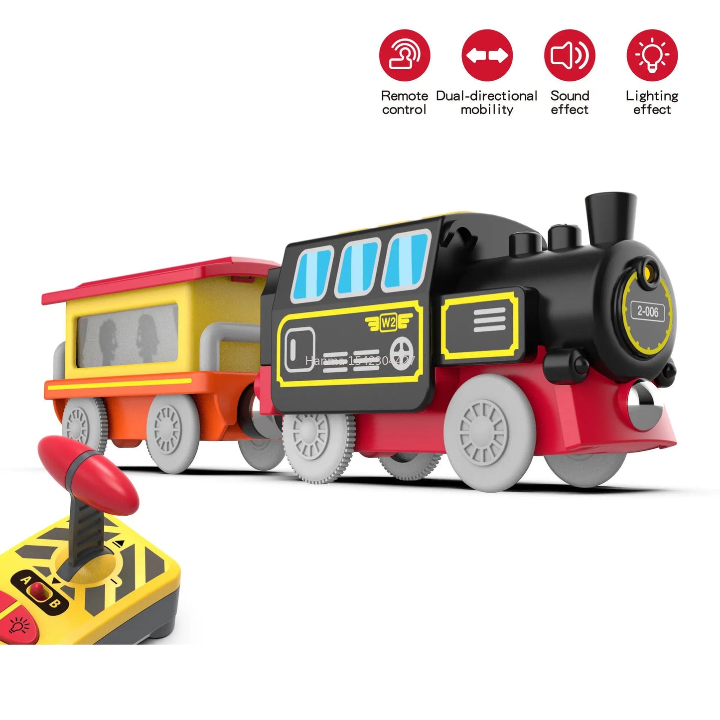 Remote Control Electric Train Set with Wooden Track Compatibility