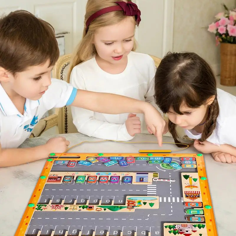 Engaging Magnetic Alphabet Maze Board for Montessori Learning Fun