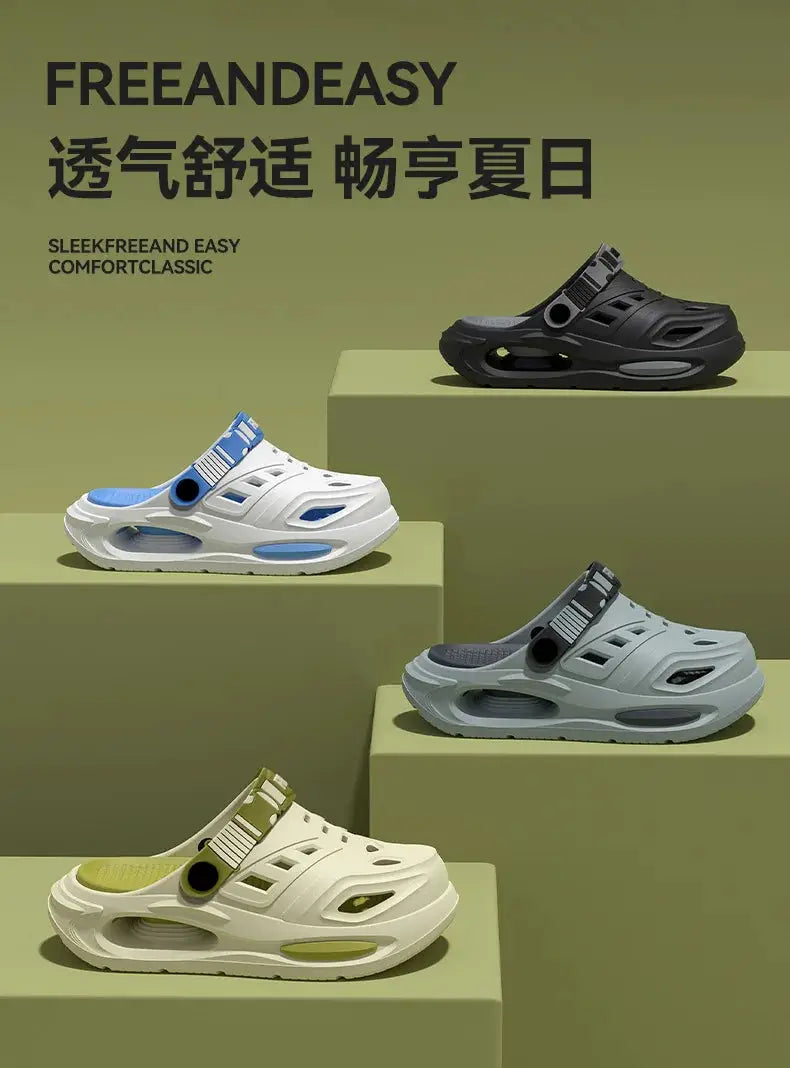 Arch support, anti slip, soft sole, wear-resistant cool slippers for wearing, thick sole breathable odor proof summer hole shoes - ToylandEU