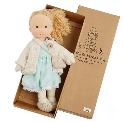 Adorable Handmade Waldorf Plush Doll Girl with Native Enamel Design ToylandEU.com Toyland EU