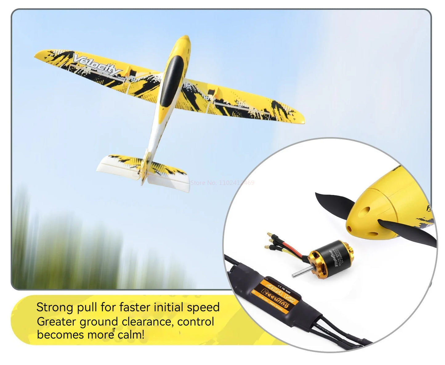 RC Freewing Velocity Patrol Racing RC Airplane - Fixed Wing Model with 6 Channels