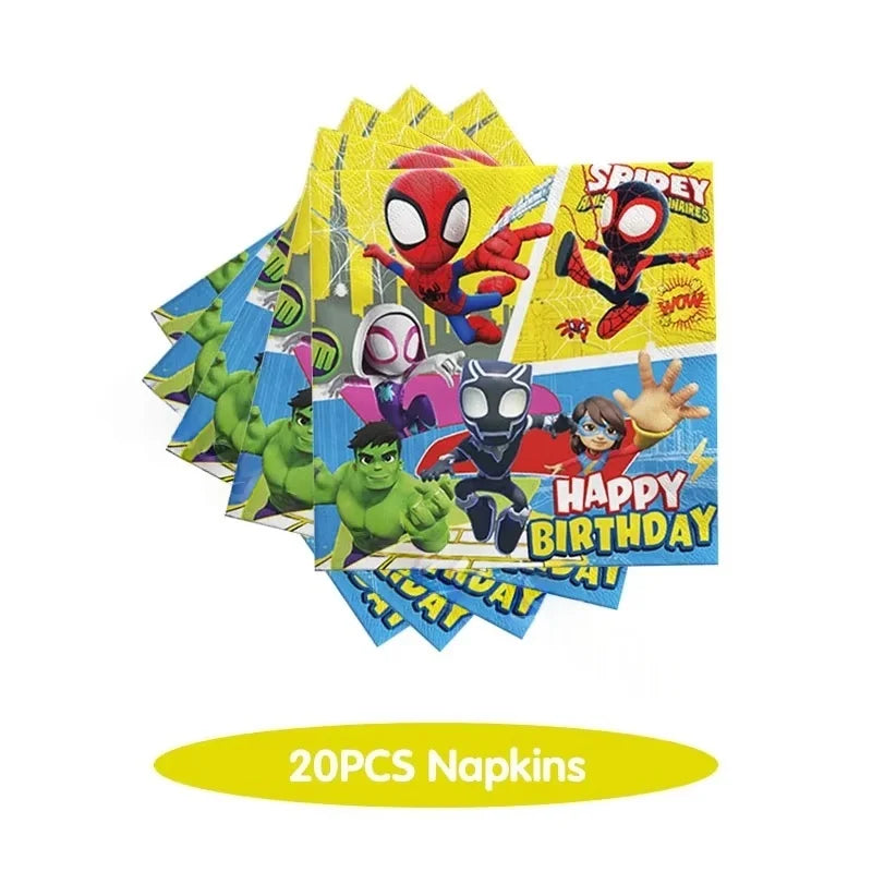 Spider Hero Tableware Kit | Birthday Party Supplies | Plates Cups Tablecloth