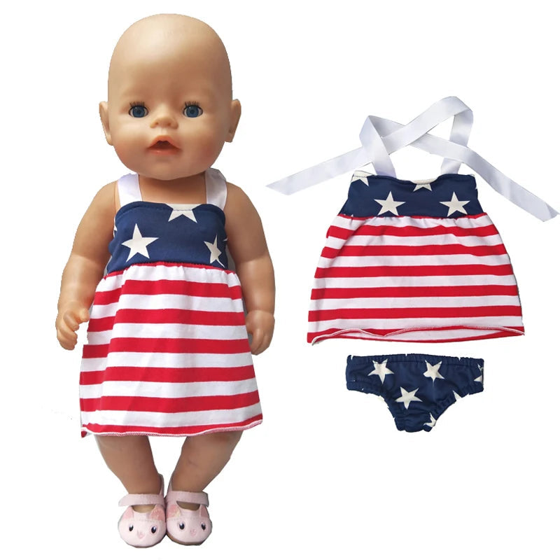Doll Dress 43 Cm Baby Doll Clothes Lace Dress 18 Inch American - ToylandEU