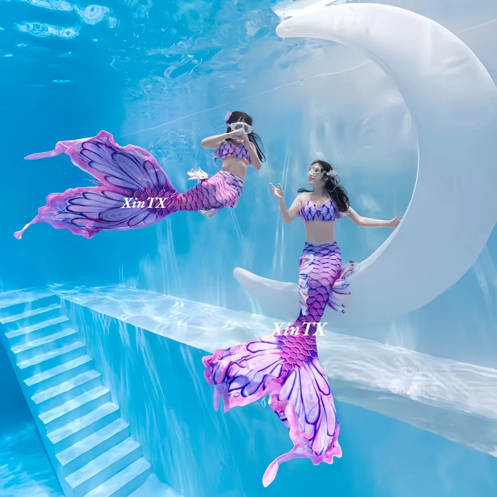 Mermaid Tail Bikini Set | Butterfly Peacock | Polyester Elastane | Custom Size
