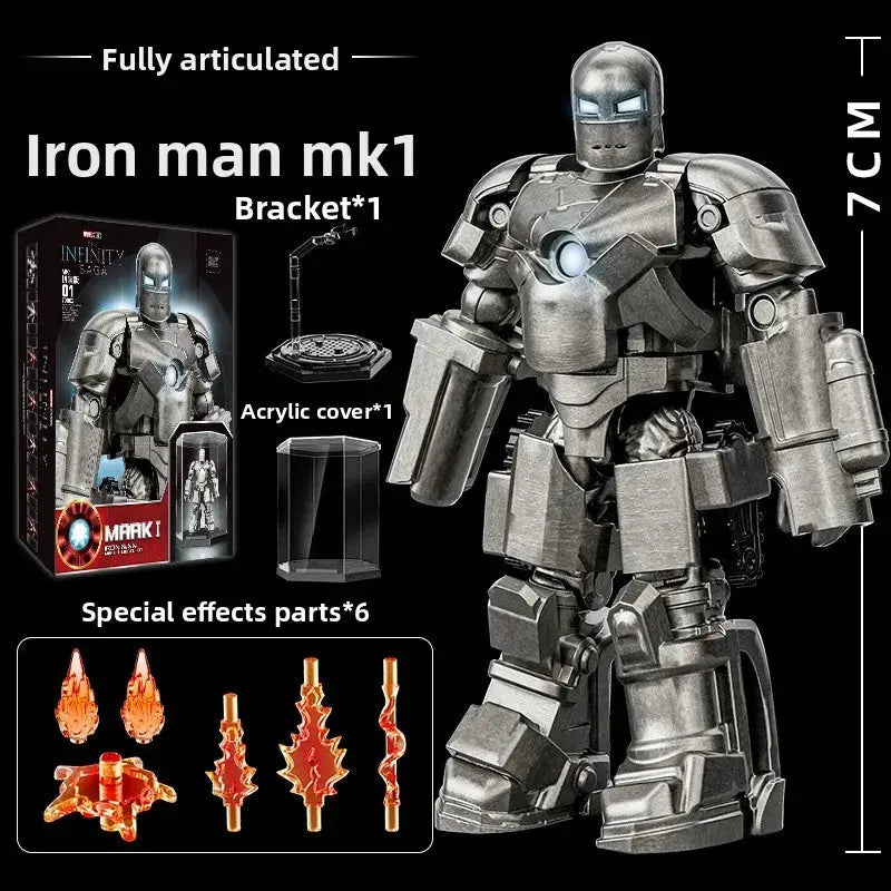 7cm Iron Man Action Figure Model Toy Line - Marvel Movie Assembled Statue | Ideal Collectible Gift for Boys, Great Xmas Gift - ToylandEU