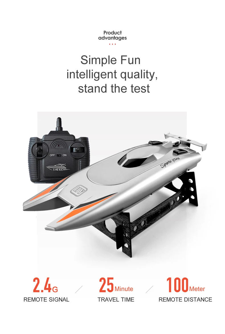 RC High-Speed 2.4G Waterproof RC Racing Boat with Dual Motors - Professional Remote Control Speedboat 805 Gifts for Boys