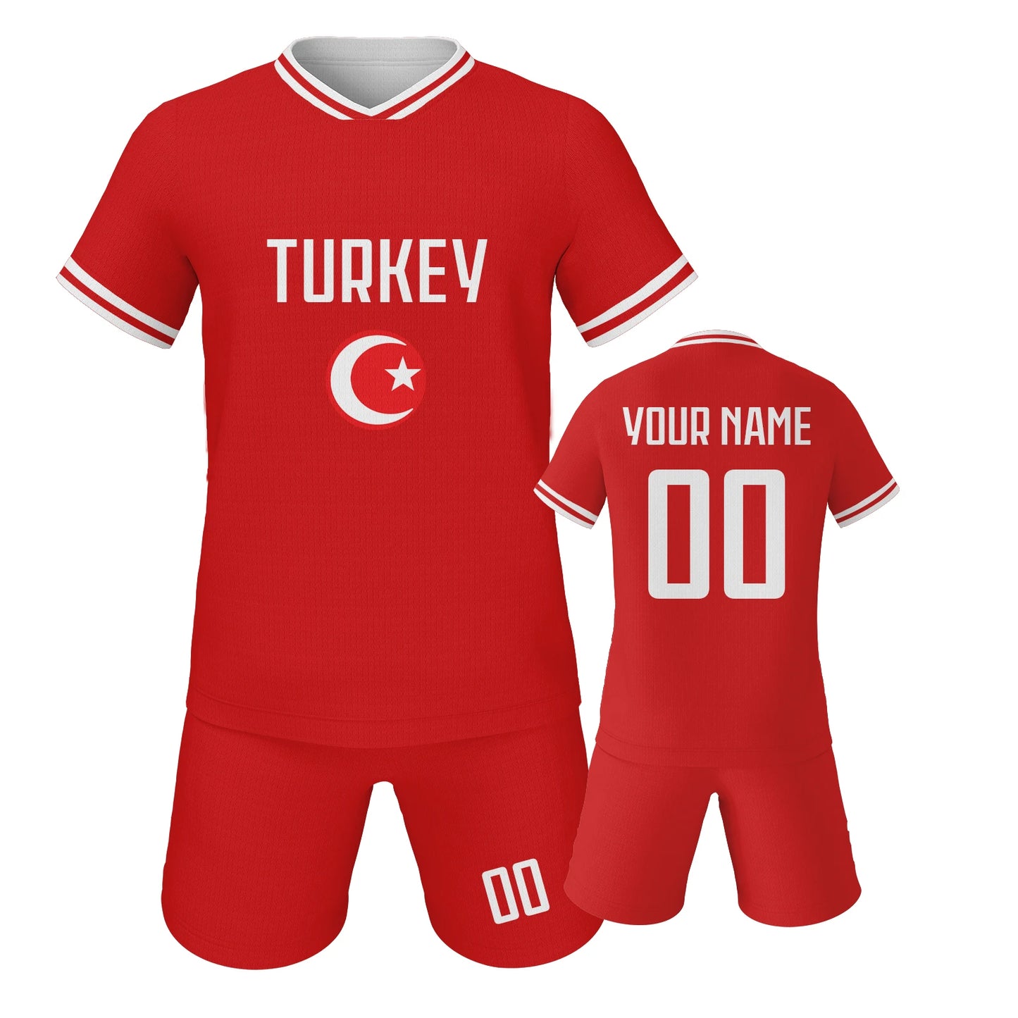 Personalized Kids' Soccer Jersey and Shorts Set - Customizable Football Uniform for Boys and Girls