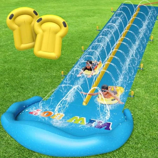 Backyard Water Slide | Length 32.8 ft | Heavy-Duty PVC | Blue and Yellow