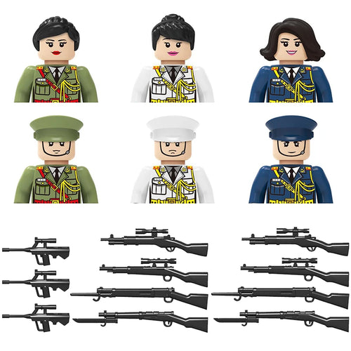 Military Army and Police Building Blocks Figures Set, including WW2 Soldier and SWAT Officer Toys ToylandEU.com Toyland EU