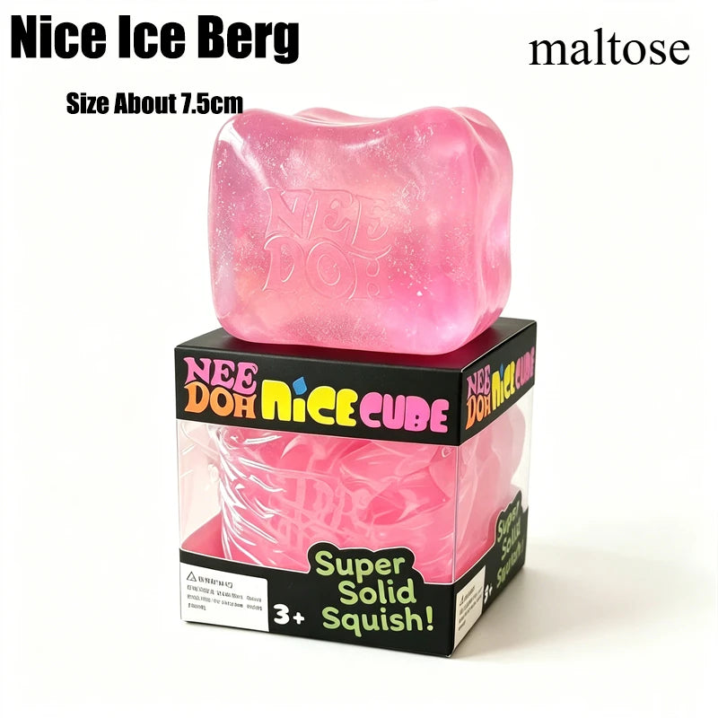 Sensory Knead Cube | Translucent Ice Texture | 7.5 Cm Anxiety Relief Toy