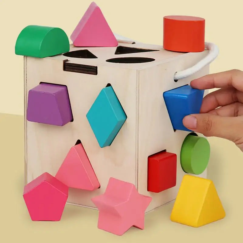 Montessori Wooden Shape Sorter - Fun Educational Toy for Skill Development