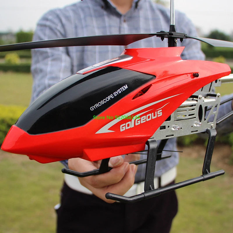 RC 150M Remote Control Large Alloy Electric Helicopter Drone Toy with LED Lights and Anti-Fall Design