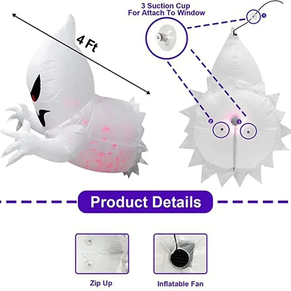 Inflatable Ghost | 1.4 Meter Tall | Outdoor Decor | Halloween Yard Prop