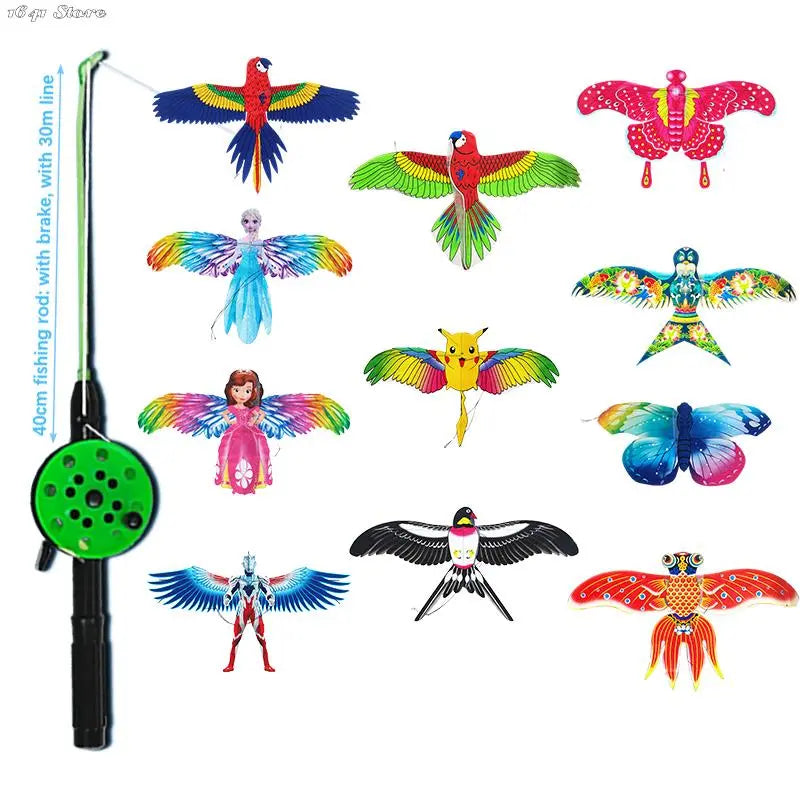 Colorful  Kite Set for Children with Butterfly and Eagle Design