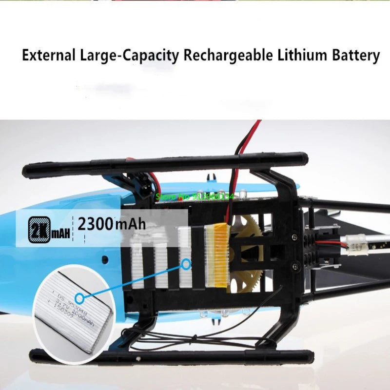 RC 150M Remote Control Large Alloy Electric Helicopter Drone Toy with LED Lights and Anti-Fall Design