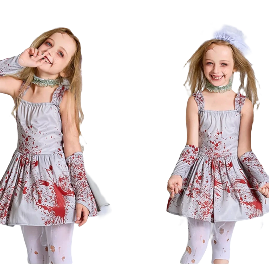 Spooktacular Kids Zombie Bride Costume - Ultimate Halloween Costume