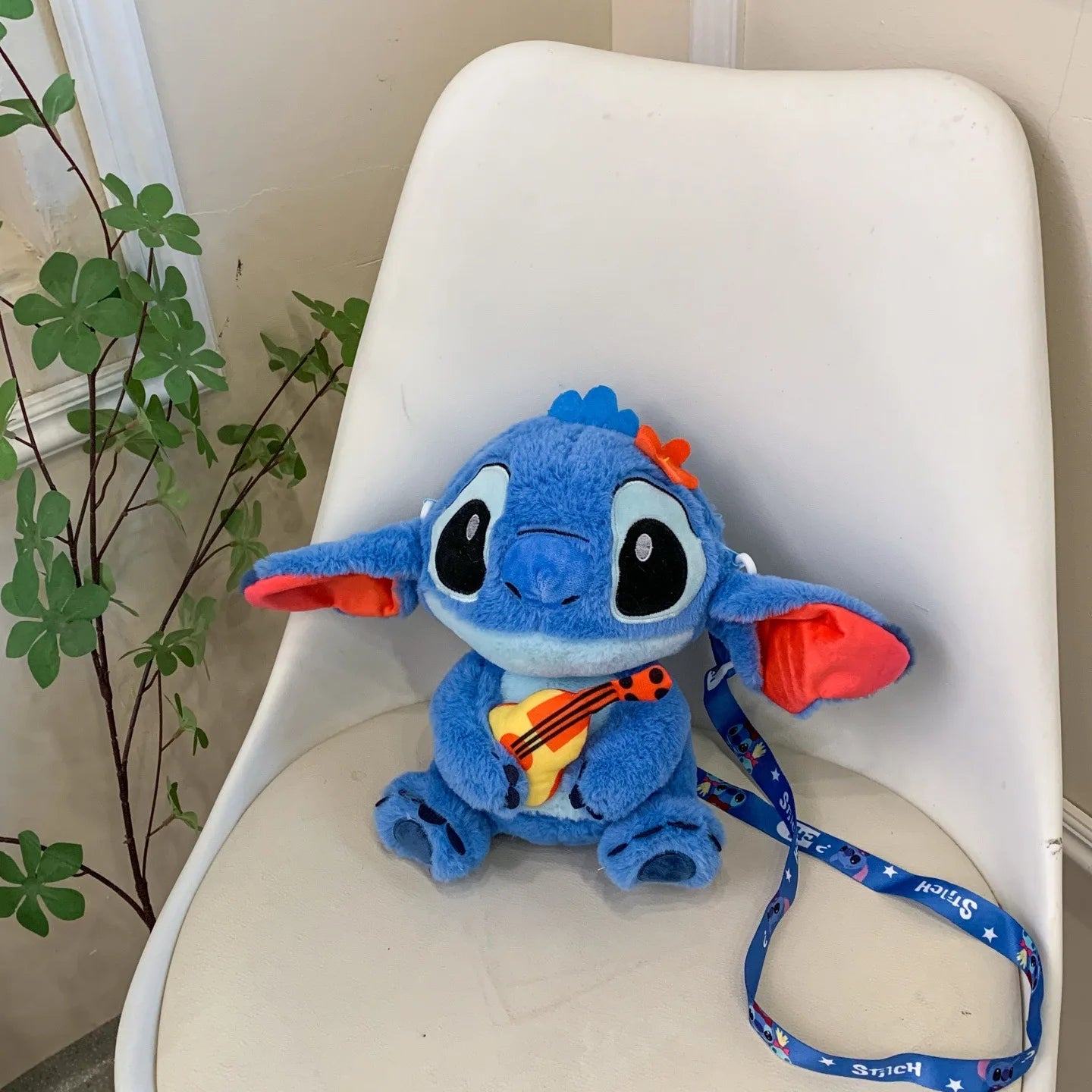 Disney Stitch Plush Backpack With Double Straps For Kids